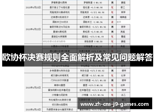 欧协杯决赛规则全面解析及常见问题解答 欧协杯决赛规则全面解析及常见问题解答